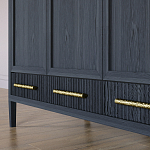 Большой Шкаф Primo Черный дуб с 3 дверьми и 3 выдвижными ящиками варинант исполнения - 5 | Loft Concept в Екатеринбурге