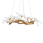Люстра подвесная с прозрачными стеклянными птичками на ветвях Диаметр 100 см Serip Voa варинант исполнения - 6 | Loft Concept в Екатеринбурге