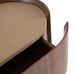 Комод округлой формы с тремя ящиками Walnut and Leather варинант исполнения - 4 | Loft Concept в Екатеринбурге