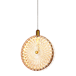 Подвесной светильник с плафоном из рельефного стекла Peony Glass Bronze  варинант исполнения - 4 | Loft Concept в Екатеринбурге