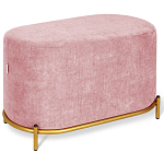 Банкетка овальная пыльно-розовый велюр на 4-х металлических ножках золотого цвета SANJAY варинант исполнения - 1 | Loft Concept в Екатеринбурге