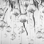 Люстра подвесная с прозрачными стеклянными подвесками в форме капель Диаметр 60 см Droplet Chandelier варинант исполнения - 16 | Loft Concept в Екатеринбурге