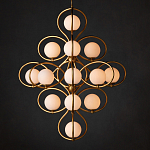 Люстра с закругленным каркасом золотого цвета и белыми плафонами Round Curl варинант исполнения - 3 | Loft Concept в Екатеринбурге