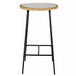 Барный столик с круглой плетеной столешницей Wicker Table Top варинант исполнения - 1 | Loft Concept в Екатеринбурге