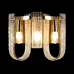 Бра с металлическим основанием золотого цвета и хрустальными подвесками Textured Glass варинант исполнения - 1 | Loft Concept в Екатеринбурге