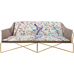 Трехместный диван на металлическом каркасе с цветочным принтом в стиле шинуазри Chinoiserie Birds on a Tree Sofa варинант исполнения - 5 | Loft Concept в Екатеринбурге