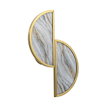 Бра с двумя полукруглыми плафонами из искусственного алебастра в бронзовой оправе Marbella варинант исполнения - 6 | Loft Concept в Екатеринбурге