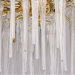 Люстра золотого цвета с декоративными ветками и длинными прозрачными стеклянными подвесами в форме сосулек Droplet Chandelier варинант исполнения - 4 | Loft Concept в Екатеринбурге