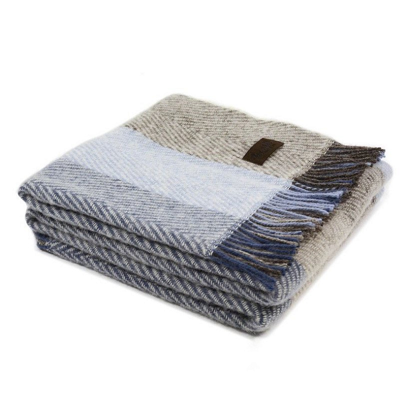 Плед VADSO SPINA 1002 Marzotto Серый Голубой в Екатеринбурге | Loft Concept 