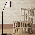 Торшер с черным каркасом и белым тканевым абажуром в форме конуса Stylish Solution варинант исполнения - 4 | Loft Concept в Екатеринбурге