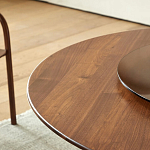 Стол обеденный круглый с двойной столешницей Walnut Wood Table варинант исполнения - 6 | Loft Concept в Екатеринбурге