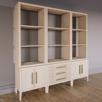 Модульный стеллаж Primo из трех составных элементов Светлый дуб варинант исполнения - 3 | Loft Concept в Екатеринбурге