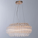 Люстра подвесная многослойная с прозрачными хрустальными трубками и золотистым каркасом Hexagon Tube Light варинант исполнения - 2 | Loft Concept в Екатеринбурге