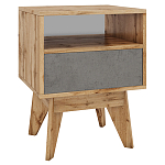 Тумба прикроватная с ящиком и фасадом цвета серый бетон Grace of Furniture варинант исполнения - 1 | Loft Concept в Екатеринбурге