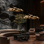 Люстра подвесная с прозрачными стеклянными птичками на ветвях Диаметр 80 см Serip Voa варинант исполнения - 11 | Loft Concept в Екатеринбурге