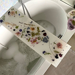 Поднос для ванны из эпоксидной смолы с цветами белая Epoxy Resin Flowers Bath Tray White варинант исполнения - 3 | Loft Concept в Екатеринбурге