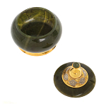 Икорница с крышкой с гравировкой из натурального камня Нефрит Decorative Cavair Dishes варинант исполнения - 5 | Loft Concept в Екатеринбурге