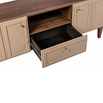 ТВ-тумба бежевая из массива бука с 2-мя дверками и ящиком Wenge Light варинант исполнения - 4 | Loft Concept в Екатеринбурге