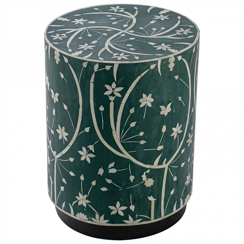 Табурет Green Flower Indian Bone Inlay stool Зеленый в Екатеринбурге | Loft Concept 