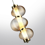 Подвесной светильник с 3-мя рифлеными стеклянными шарами Marcelh Light варинант исполнения - 5 | Loft Concept в Екатеринбурге