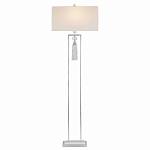 Торшер с прямоугольным тканевым абажуром на белом мраморном основании Silver Threads варинант исполнения - 1 | Loft Concept в Екатеринбурге