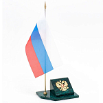 Флагшток с гербом России из натурального камня змеевик Stone Flagpole варинант исполнения - 2 | Loft Concept в Екатеринбурге