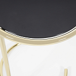 Приставной столик на золотистом основании с черной столешницей Noir варинант исполнения - 2 | Loft Concept в Екатеринбурге