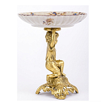 Чаша с цветочным орнаментом на ножке в виде бронзового ангела Eden Garden варинант исполнения - 2 | Loft Concept в Екатеринбурге