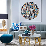 Дизайнерский журнальный столик чёрный с круглой столешницей Arycy варинант исполнения - 1 | Loft Concept в Екатеринбурге