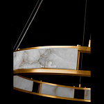 Люстра в виде кольца из натурального камня Golden Alavastor варинант исполнения - 3 | Loft Concept в Екатеринбурге