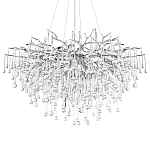 Люстра подвесная с прозрачными стеклянными подвесками в форме капель Диаметр 100 см Droplet Chandelier варинант исполнения - 18 | Loft Concept в Екатеринбурге