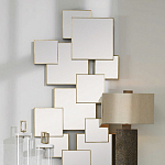 Золотое зеркальное панно из зеркальных квадратов Overlapping варинант исполнения - 3 | Loft Concept в Екатеринбурге