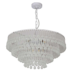 Люстра подвесная круглая с молочными стеклянными подвесками в форме капель Droplet Chandelier варинант исполнения - 1 | Loft Concept в Екатеринбурге