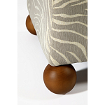 Банкетка Wakonda Gray Zebra с деревянными шариками  варинант исполнения - 5 | Loft Concept в Екатеринбурге