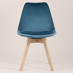 Стул с мягким велюровым сиденьем Arvika Blue варинант исполнения - 3 | Loft Concept в Екатеринбурге