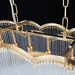 Люстра прямоугольная на цепях с прозрачными трубками и волнистым краем Nembus варинант исполнения - 9 | Loft Concept в Екатеринбурге