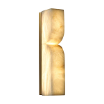 Бра с изогнутым плафоном из белого алебастра на прямоугольном основании Cryptocrystalline Stone варинант исполнения - 3 | Loft Concept в Екатеринбурге