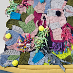 Ковер разноцветный из джинсовой одежды и армейских палаток Upcycling варинант исполнения - 3 | Loft Concept в Екатеринбурге