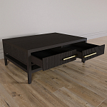 Кофейный стол Primo с двумя ящиками Темный орех варинант исполнения - 7 | Loft Concept в Екатеринбурге