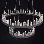 Люстра с двумя кольцами черного цвета с хрустальными элементами QUARTZ CRYSTAL варинант исполнения - 4 | Loft Concept в Екатеринбурге