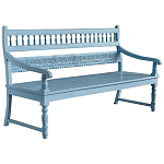 Деревянная скамья из массива манго с резьбой Eutropio Grey Mango Bench варинант исполнения - 1 | Loft Concept в Екатеринбурге