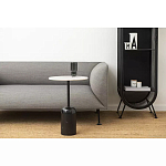 Кофейный столик с белой мраморной столешницей на черном основании Tall Coffee Black and White Table варинант исполнения - 1 | Loft Concept в Екатеринбурге