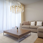 Люстра подвесная золотого цвета с разветвленными ветвями и прозрачными стеклянными подвесками Droplet Chandelier варинант исполнения - 12 | Loft Concept в Екатеринбурге