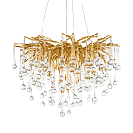 Люстра подвесная с прозрачными стеклянными подвесками в форме капель Диаметр 60 см Droplet Chandelier варинант исполнения - 18 | Loft Concept в Екатеринбурге