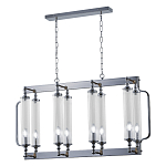 Люстра прямоугольная с 8-ю стеклянными плафонами цилиндрической формы Jeanette варинант исполнения - 3 | Loft Concept в Екатеринбурге
