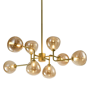 Люстра с дымчатым стеклом Rod&Glass Gold