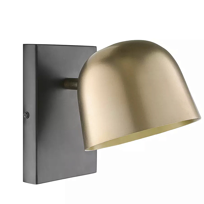 Бра с наклонным плафоном в сочетании золотистого и чёрного цвета Sconce with Sloping Shade Золотой Черный в Екатеринбурге | Loft Concept 