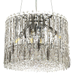 Круглая люстра с металлическими и хрустальными подвесками Bonnay Crystal Chrome Chandelier варинант исполнения - 1 | Loft Concept в Екатеринбурге