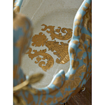 Чаша голубого цвета с оранментом и и бронзовыми фигурами леопардов Eden Garden варинант исполнения - 11 | Loft Concept в Екатеринбурге