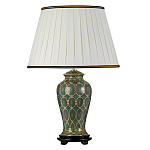 Настольная лампа с керамическим основанием с золотистым решетчатым узором и белым плиссированным абажуром Elstead Lighting варинант исполнения - 1 | Loft Concept в Екатеринбурге